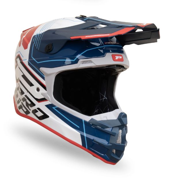 Obrázek Helmet ADVENTURE 3080 white/blue/red